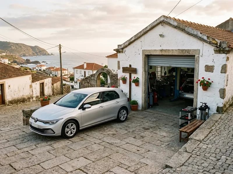 Carro pronto a entregar à porta da oficina